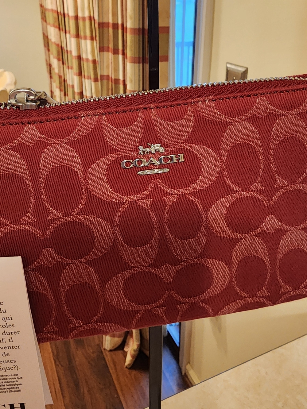 Coach Nolita 19 wristlet in signature red denim.  - Picture 2 of 11